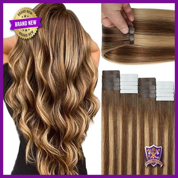 12 Inch Tape-In Human Hair Extensions 20 Pieces Straight 30 Grams main image 5